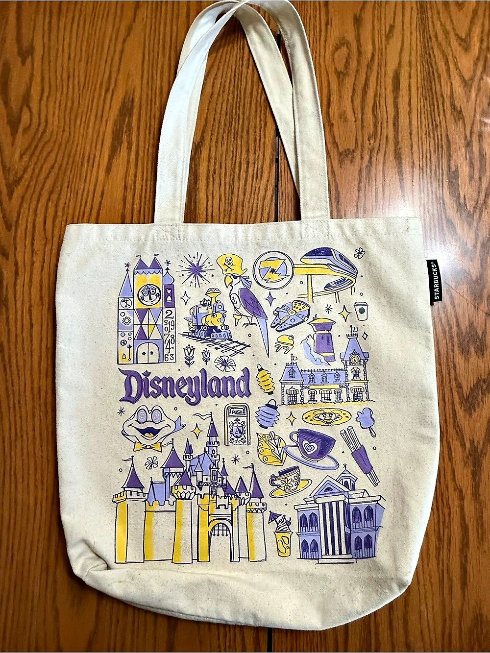 Starbucks Disneyland Starbucks Canvas Tote Bag Cream & Purple